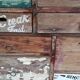 Original wooden chest of drawers with 15 mismatched drawers