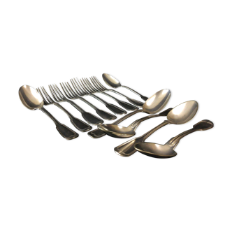 12 silver metal cutlery mesh model