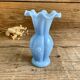 Small blue milk glass vase