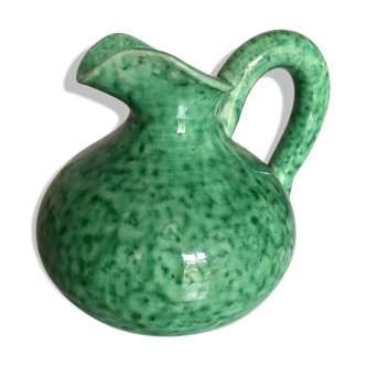 Pichet de céramique vernissée vert, marius giuge à vallauris 50's