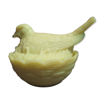 Sugar candy barbotine hen on yellow nest