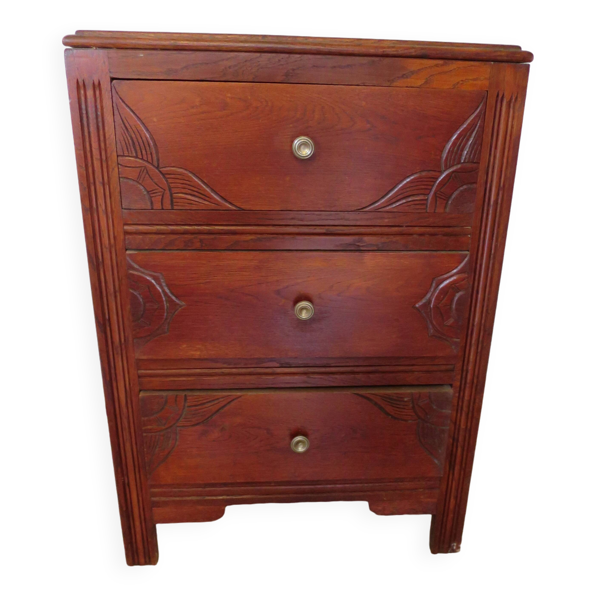 Vintage - Belle commode Art déco -3 tiroirs - Années 40