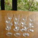 11 verres ciselés modèle gouttes, art deco, verres à cidre anciens