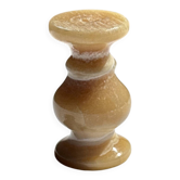 Petit bougeoir vintage en pierre d’onyx jaune H10 D5,5