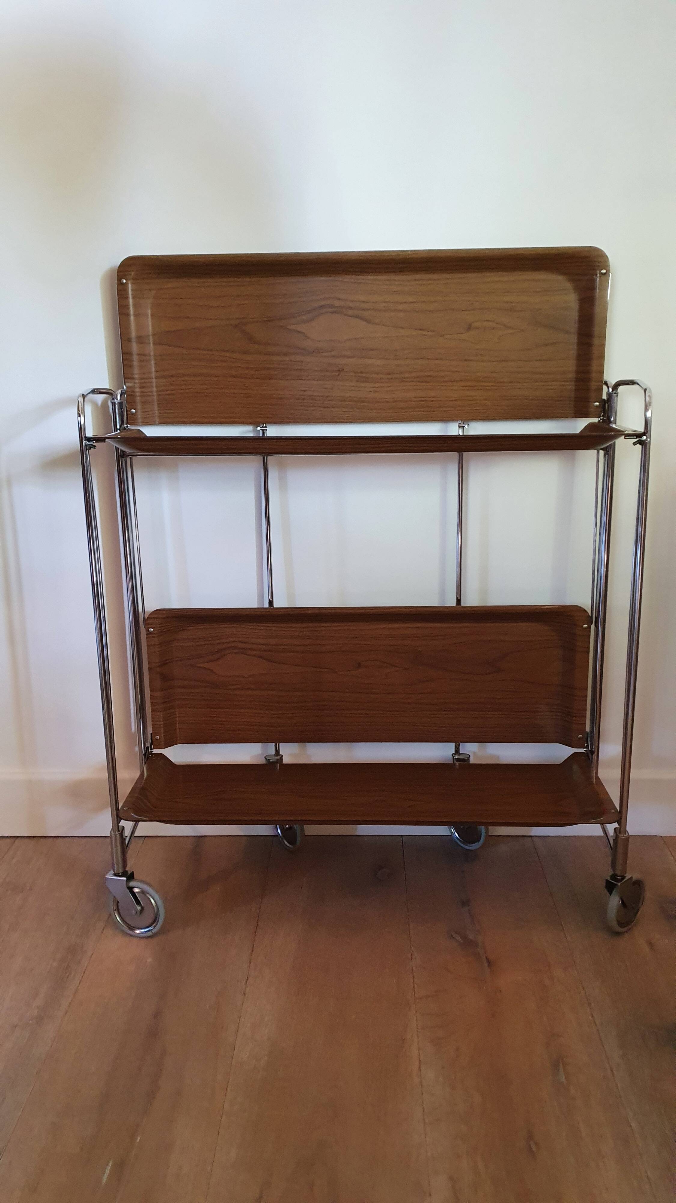 Desserte roulante en formica vintage