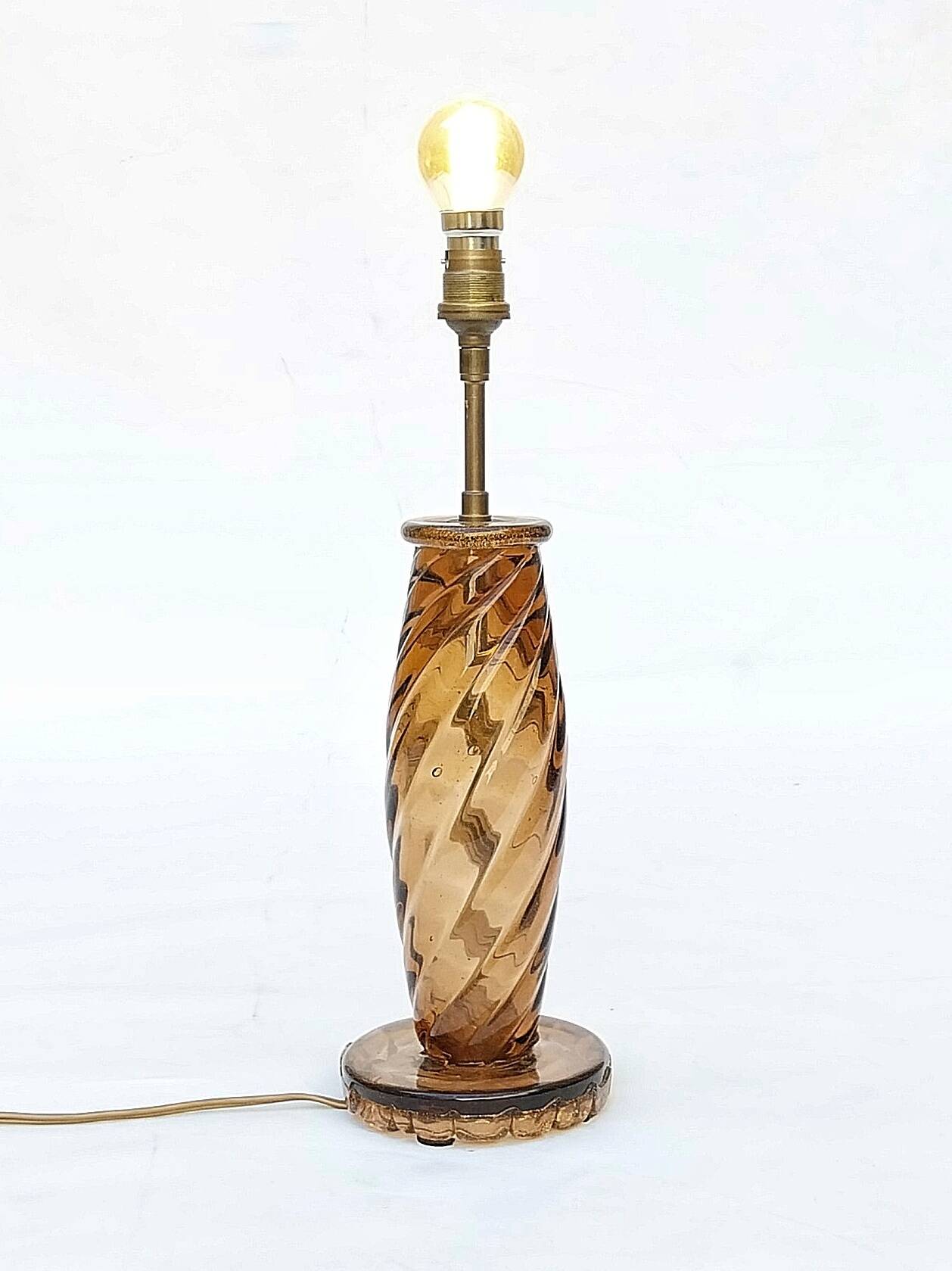Murano glass lamp with gold glitter