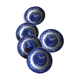 Sarreguemines earthenware soup plates, Yeddo model