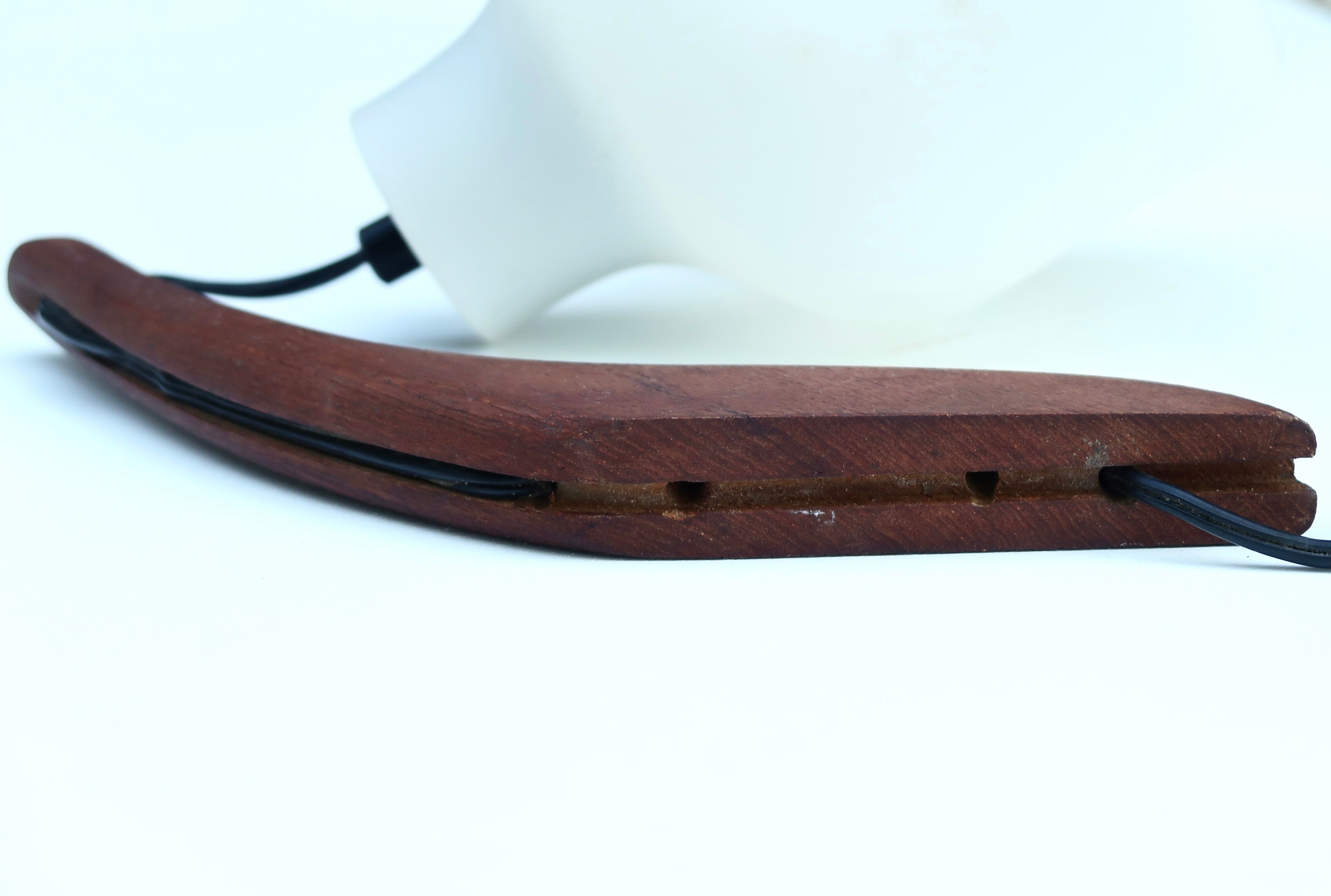 Teak and opaline wall lamp, 60s