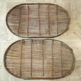Duo of old wicker racks