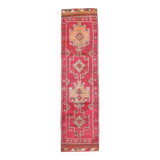 3x10 Pink & Red Tribal Vintage Runner Rug, 80x306Cm