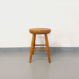 Vintage solid oak stool from the 50s 60s