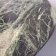 Vintage square coffee table with 2 green marble and smoked glass tops