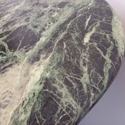 Vintage square coffee table with 2 green marble and smoked glass tops