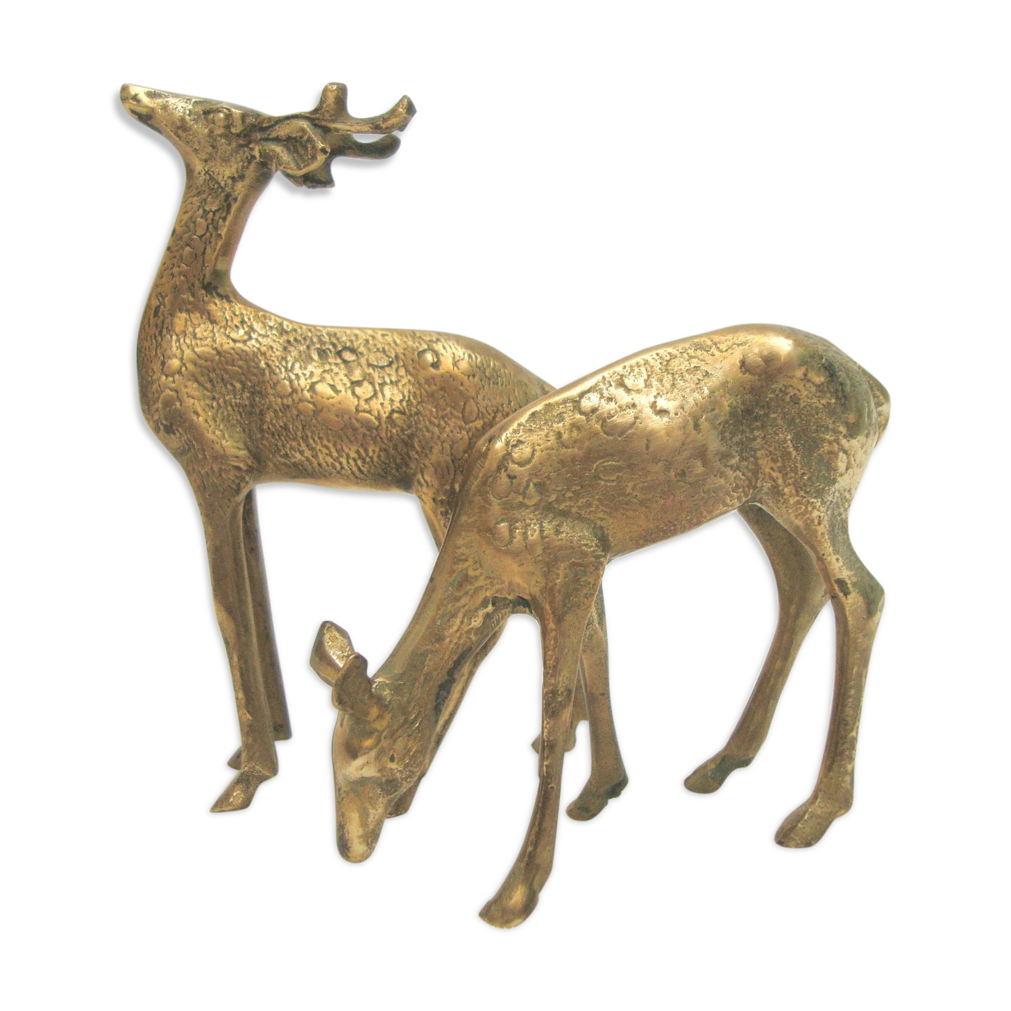Duo doe and brass deer