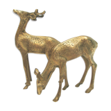 Duo doe and brass deer