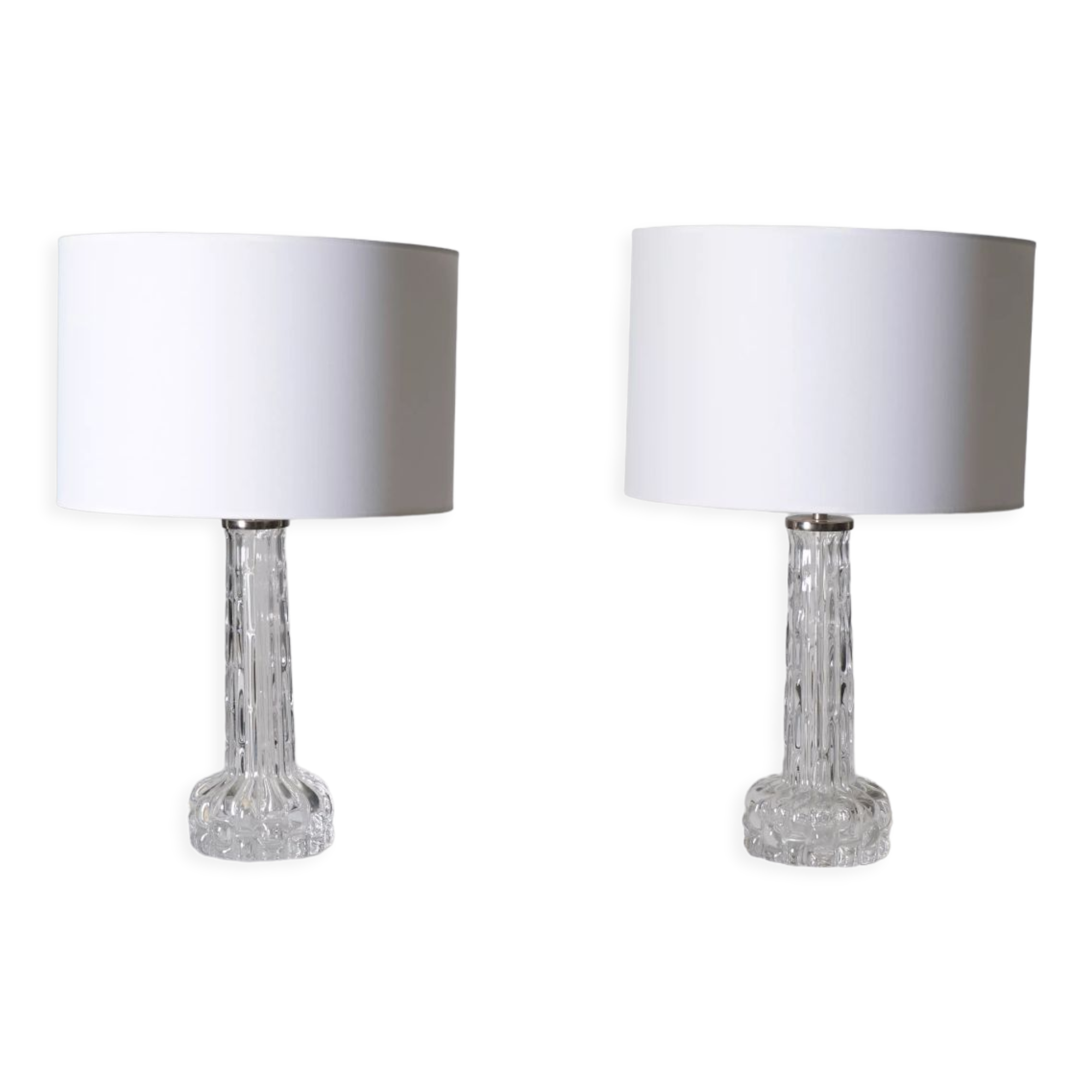 Pair of crystal table lamps by Carl Fagerlund for Orrefors, 1970s