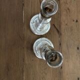 Pair of mercurized candle holders
