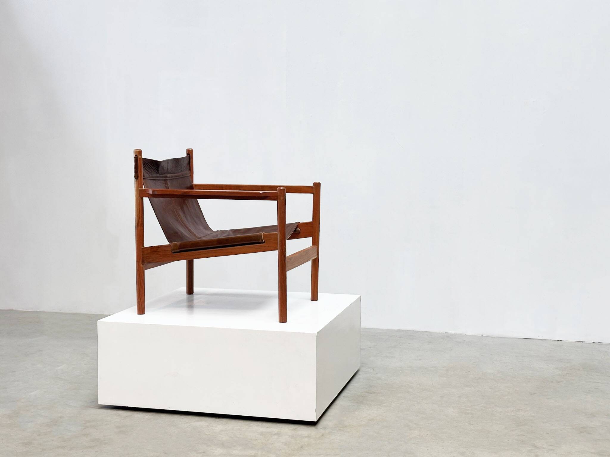 Leather 1970's Roxinho lounge chair by Michel Arnoult