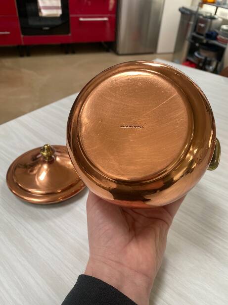 Antique solid tin-plated copper set – French manufacture – Gaillard