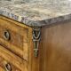 Transitional jump commode in walnut with marble top - 1950s