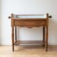 Antique dressing table in solid walnut and white marble.