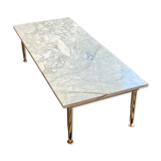 Marble and gilded metal coffee table
