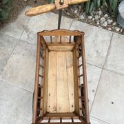 19th century cart in wood and wrought iron, garden cart, storage