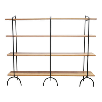 Vintage wooden and metal shelf