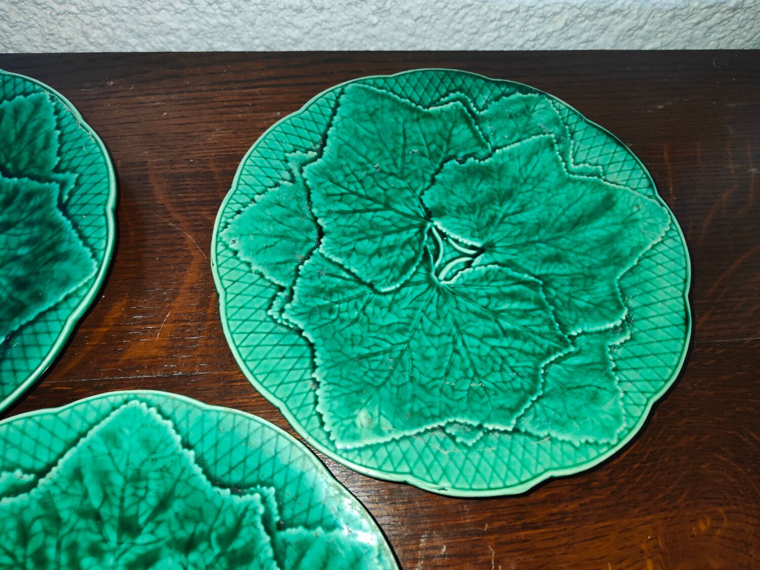 3 Old plates Gien France Creation Primefleur
