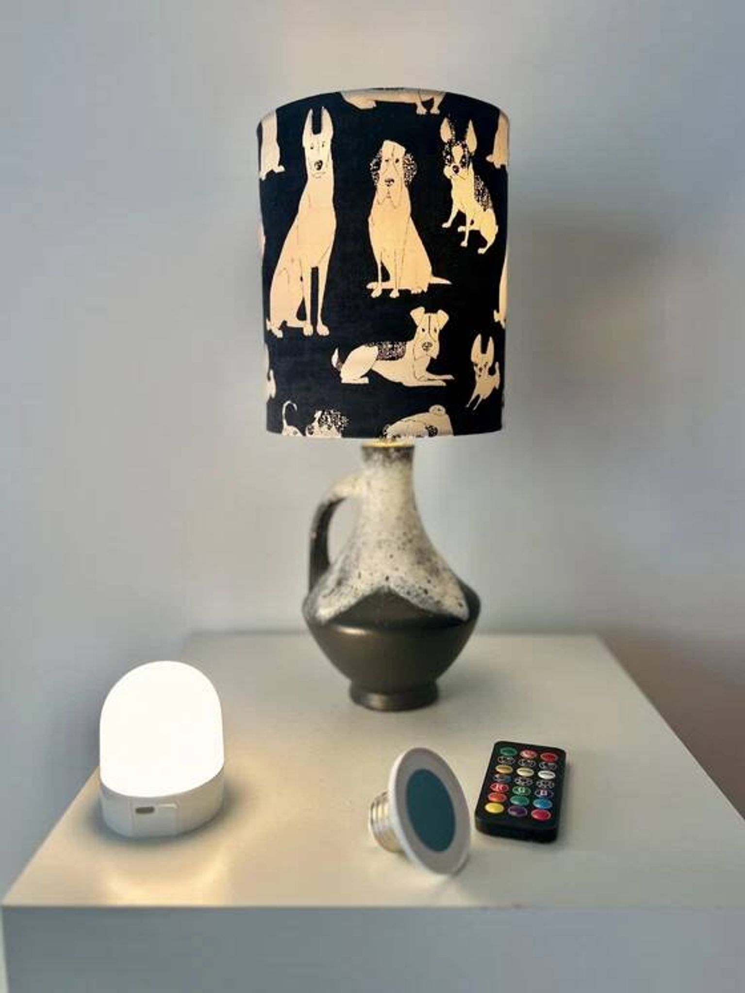 Rare design lamp in ceramic from West Germany by Bay Keramik - cordless, suitable for outdoor use.
