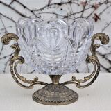 Brass and crystal centerpiece vase, 1950s