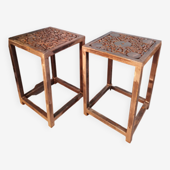20th century steel stools / end tables