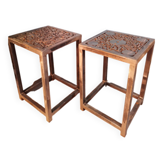 20th century steel stools / end tables