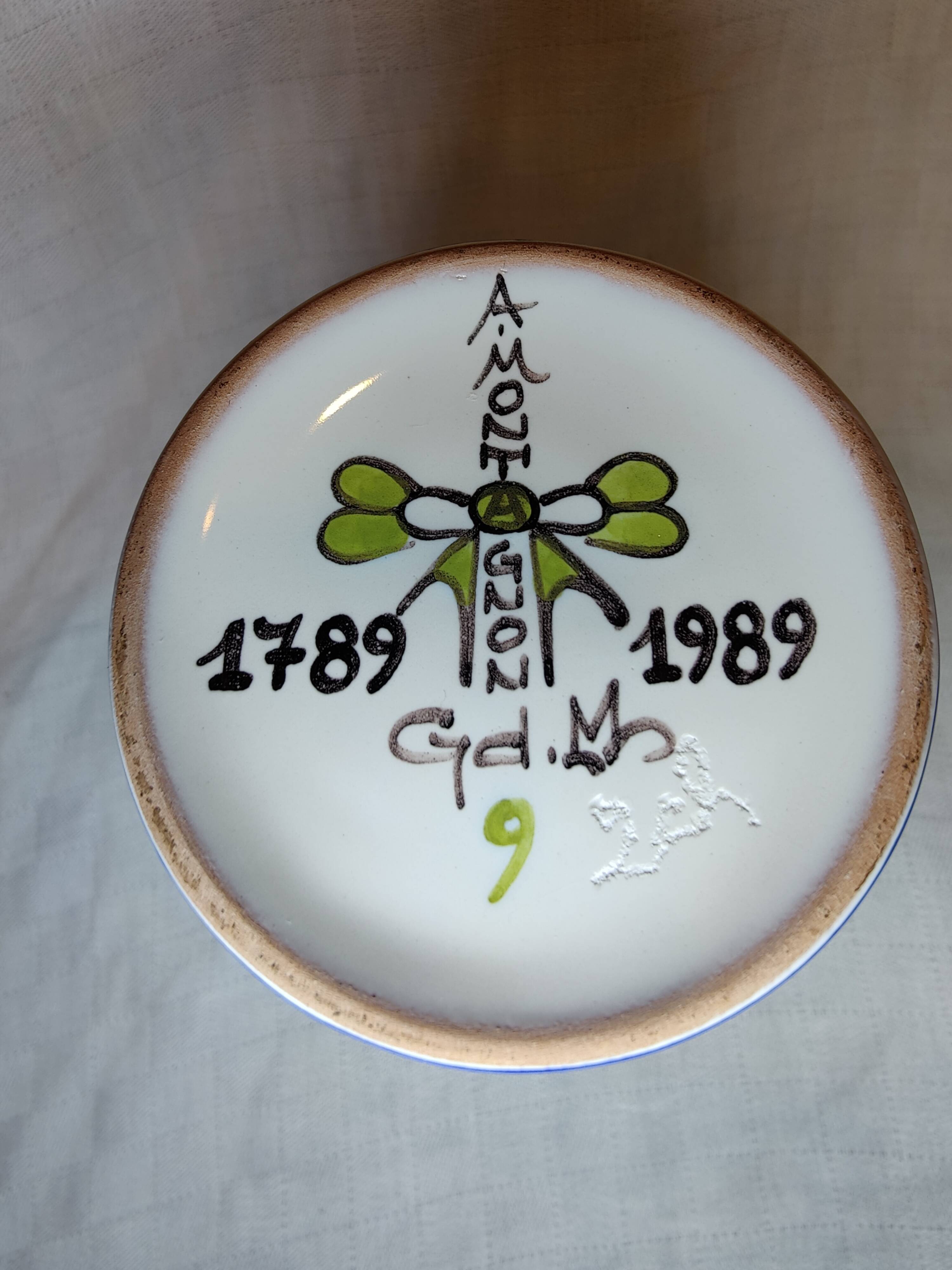 Nevers Montagnon earthenware cup commemorating the Revolution