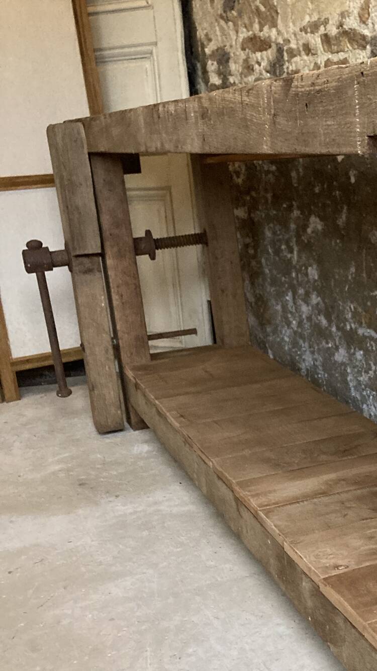 XXL solid oak console workbench