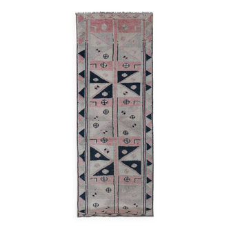 Tapis vintage turc de oushak tissé à la main 119x330 cm