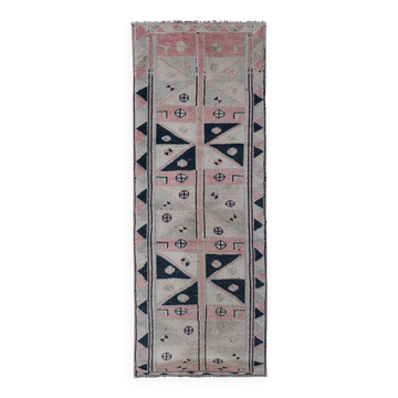 Vintage Turkish Oushak Rug Handwoven 119x330 cm