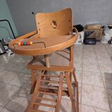 Vintage wooden baby high chair