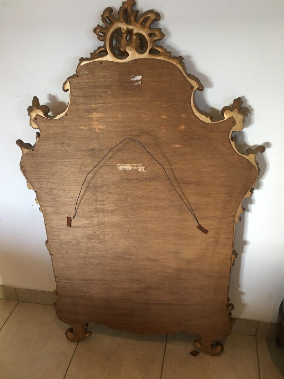 Gilded wooden rockery mirror XX century 140x83cm