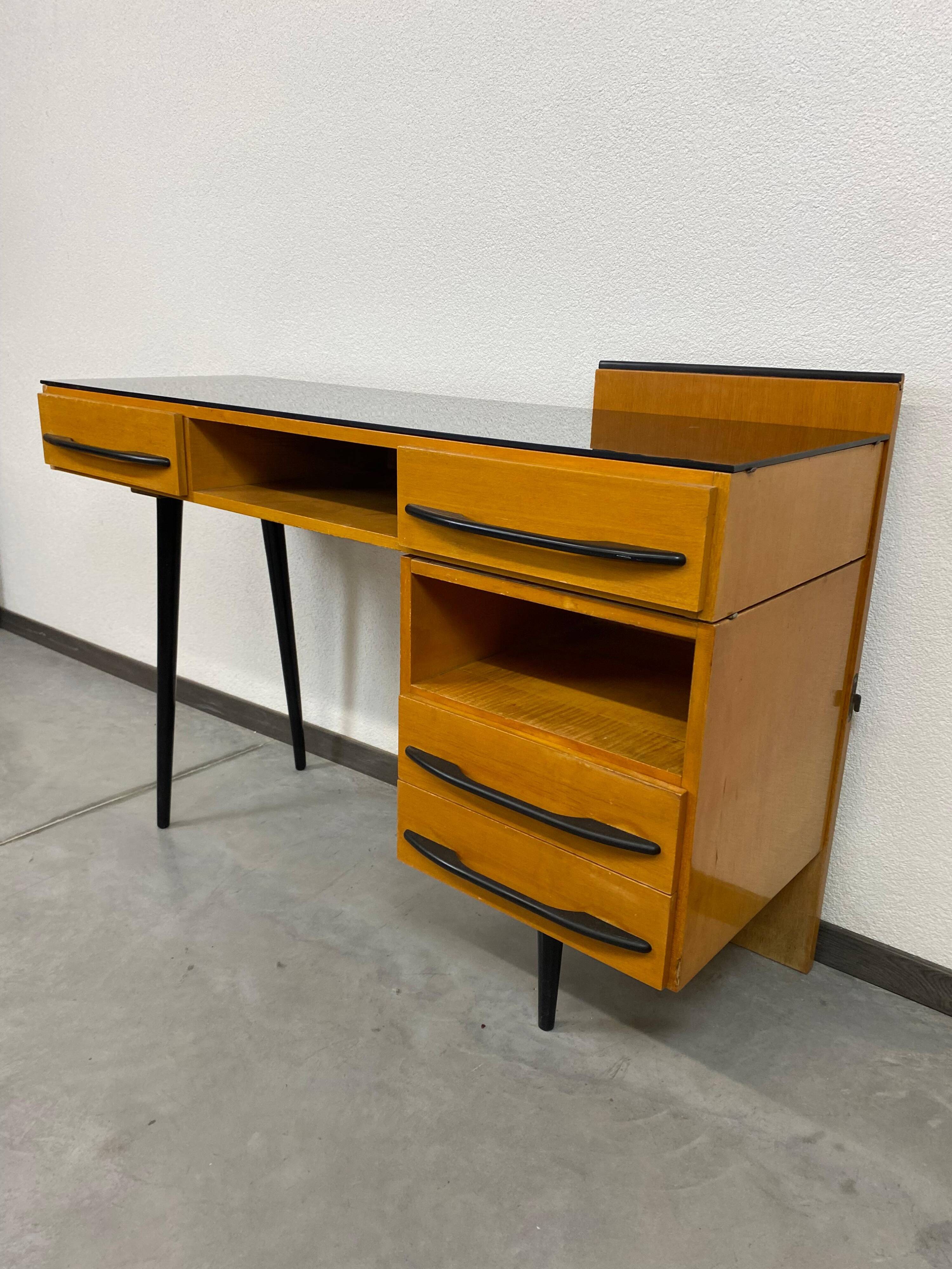 Writing desk with cabinet by Mojmír Požár for UP Závody Bučovice