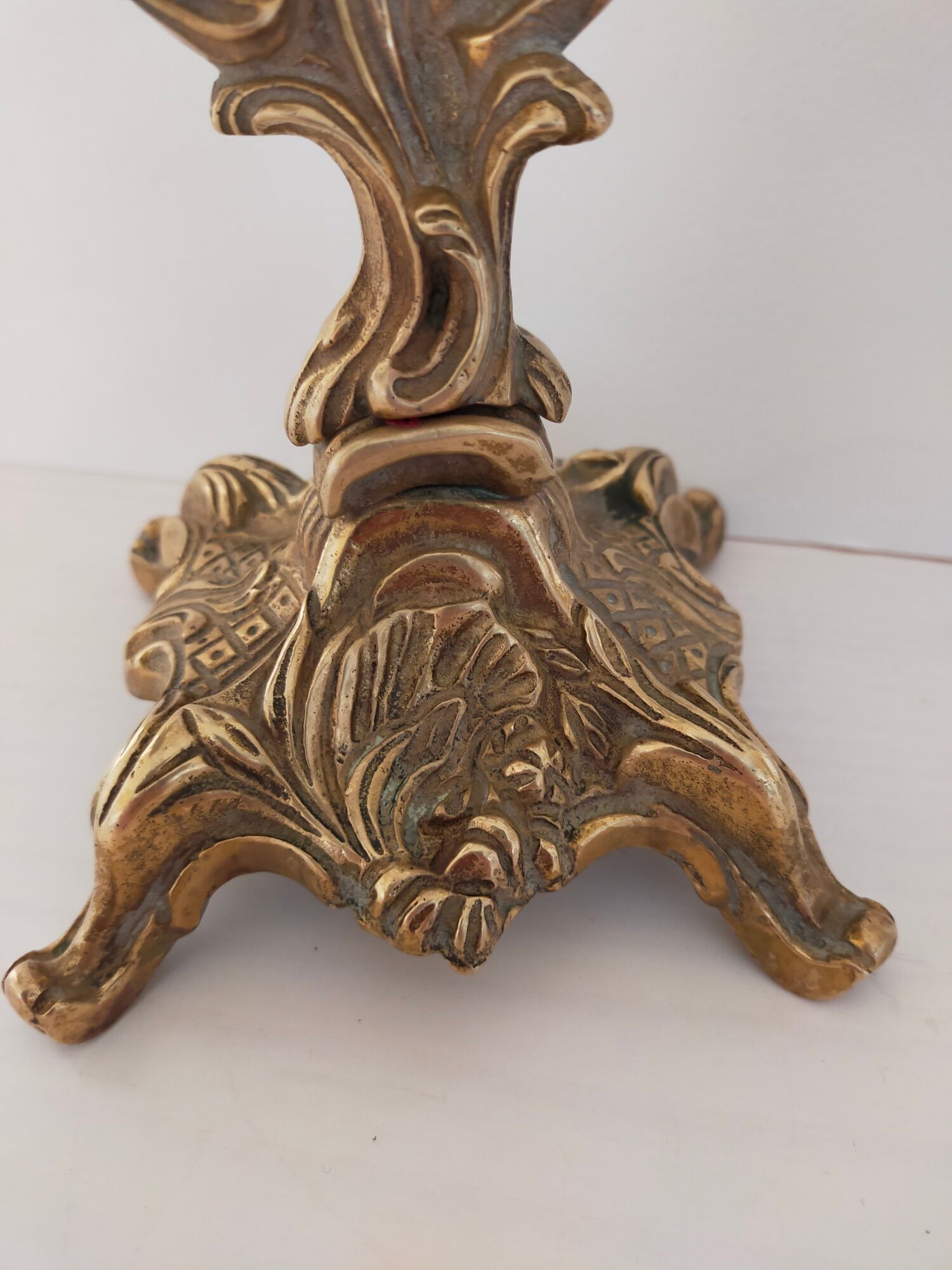 Pair of vintage brass 2-candle candelabra candlesticks