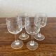 Four antique stemmed liqueur glasses in engraved crystal, 19th century