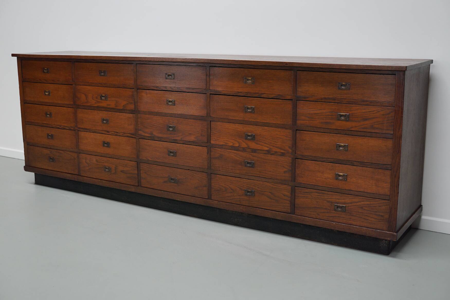 Large Art Deco Dutch Oak Apothecary / Filing Cabinet or Sideboard, 1930s
