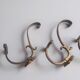 4 patères double bronze porte manteau chapeau ancienne