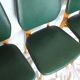 Lot de 4 chaises vintage bois et skaï vert