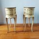 Paire de tables de chevet peints style Louis XV