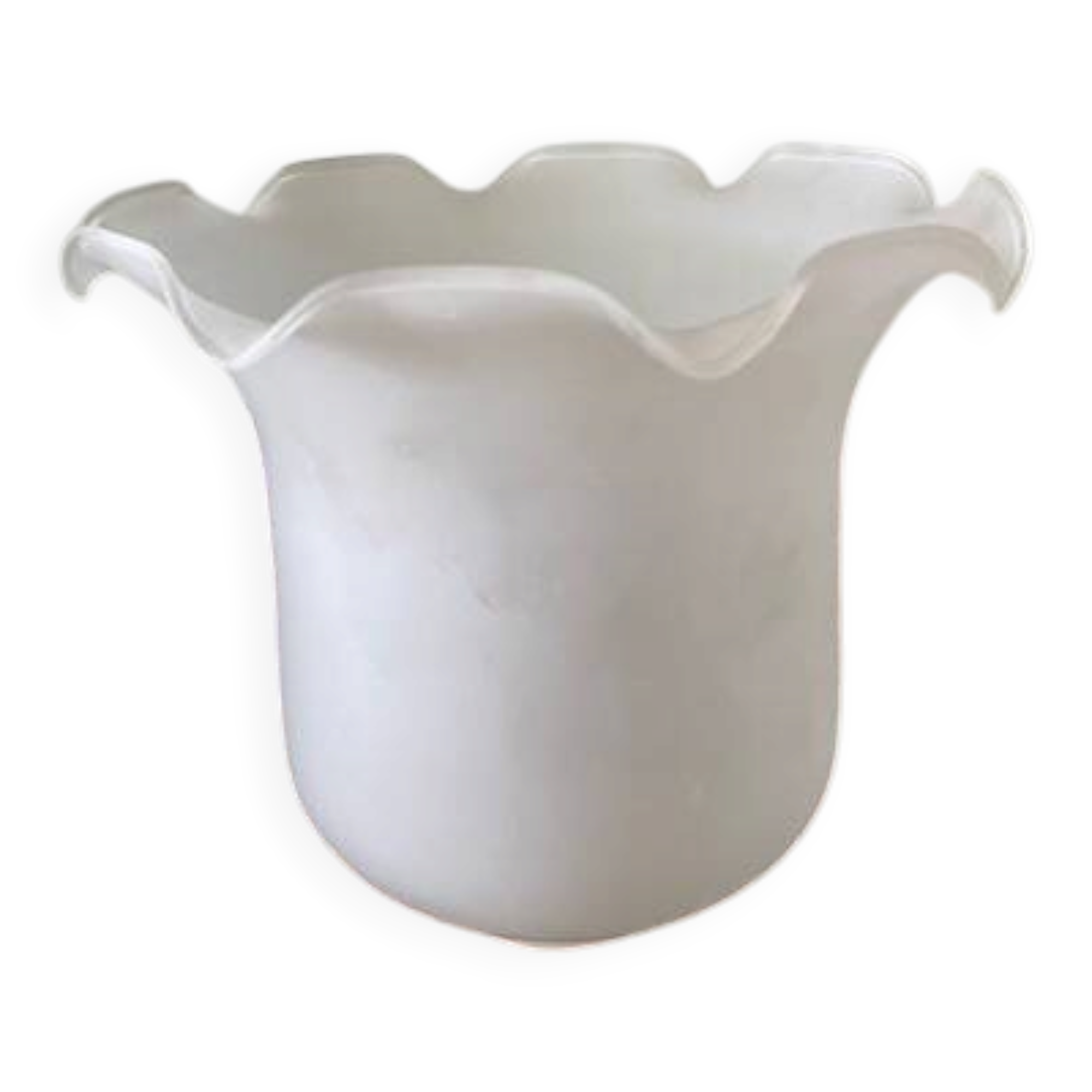 abat-jour tulipe ancien en verre givré