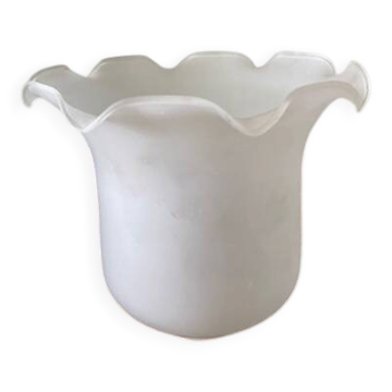 abat-jour tulipe ancien en verre givré