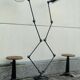 Double Industrial Graphite Floor Lamp 8-arm Jieldé by Jean Louis Domecq France 1960