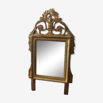Old mirror in gilded wood  30x58cm